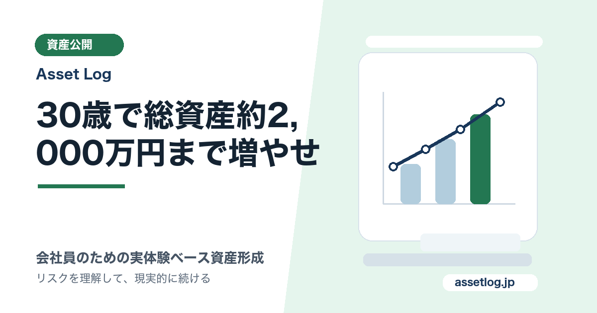30歳で総資産約2, 000万円まで増やせ | Asset Log